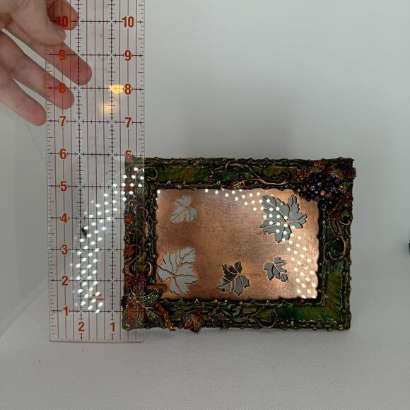 Jay Strongwater 4 x 6 Enamel & Swarovski Crystal Leaf Motif Frame - Picture 7 of 7